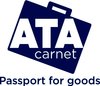 ATA logo with tagline sininen